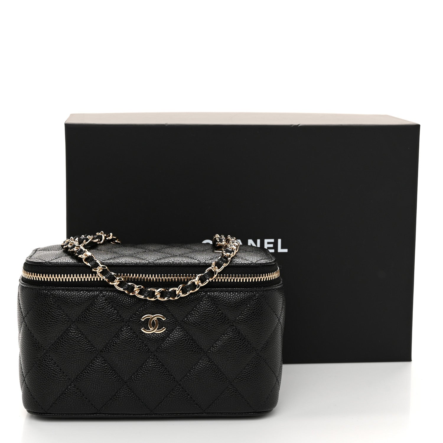 Chanel Caviar Quilted Small Vanity Case With Chain Black 11 of 11