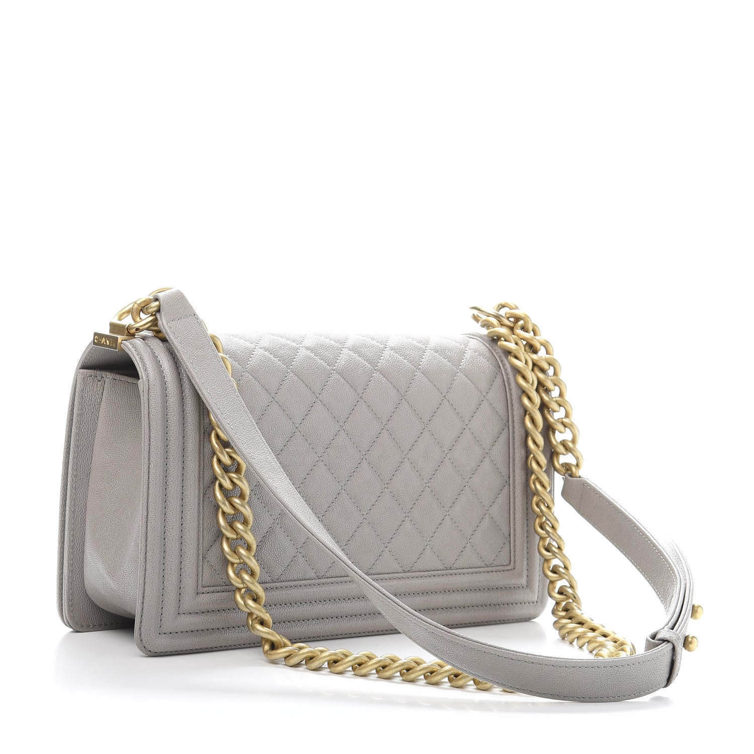 Chanel Caviar Quilted Medium Boy Flap Grey 3 of 10