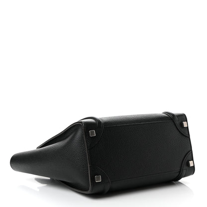 Celine Drummed Calfskin Micro Luggage Black 4 of 9