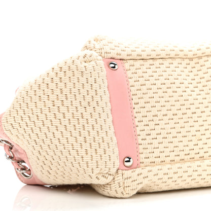 Chanel Canvas Woven Lambskin Lax Accordion Hobo Pink 9 of 11