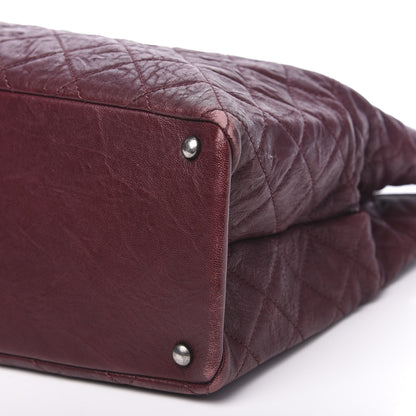 Chanel Crumpled Lambskin Quilted Large CC Shopping Tote Burgundy 10 of 13