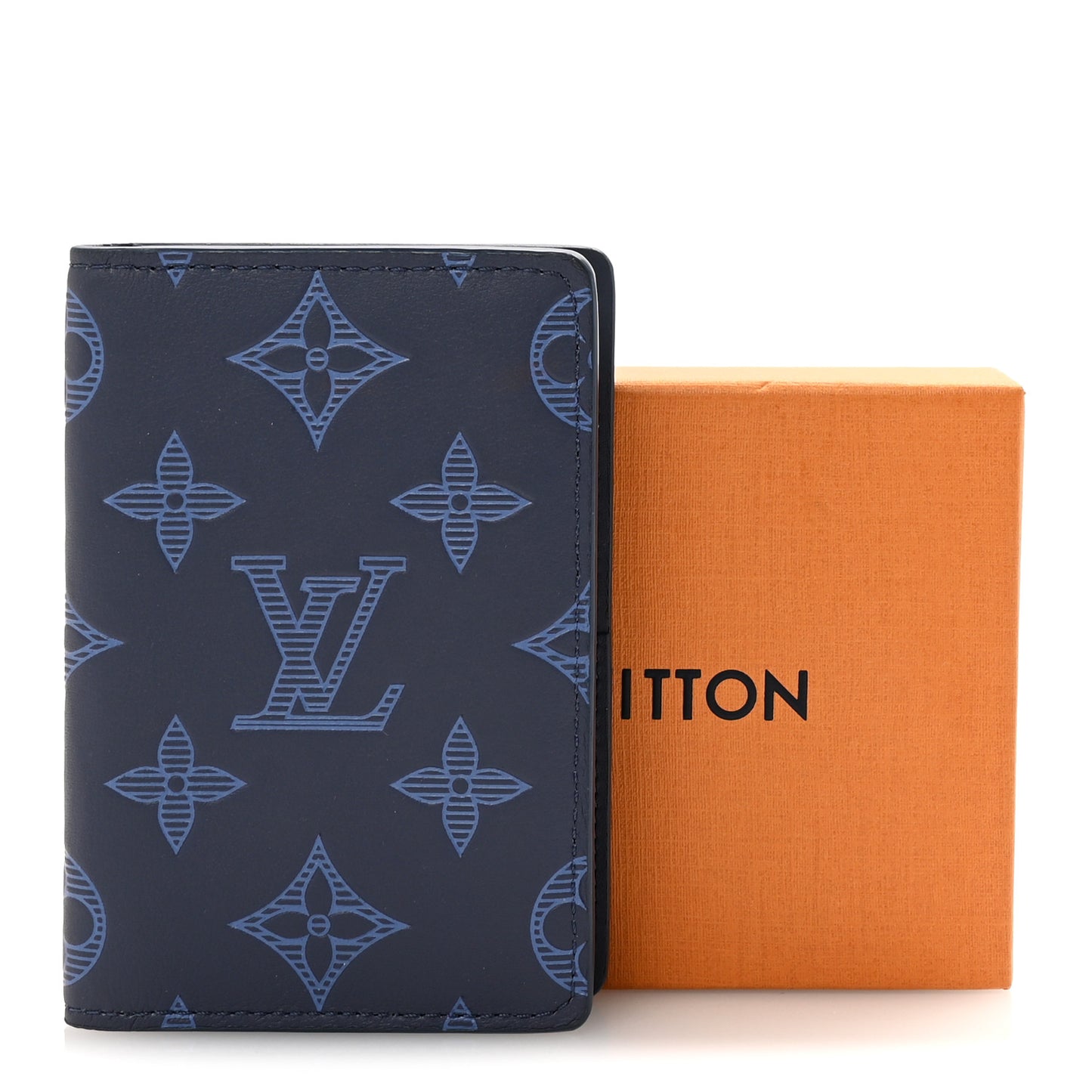 Calfskin Monogram Shadow Pocket Organizer Blue