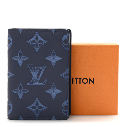 Louis Vuitton Calfskin Monogram Shadow Pocket Organizer Blue 7 of 7