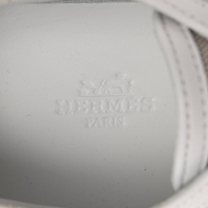 Hermes Canvas Calfskin Get Sneakers 35 Prunoir Blanc 7 of 8