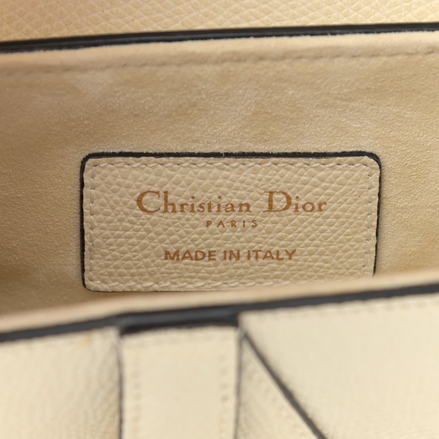 Grained Calfskin Mini Saddle Bag White