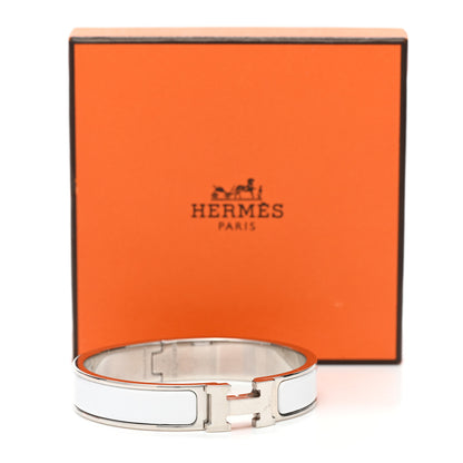 Hermes Enamel Narrow Clic Clac H Bracelet GM White 5 of 5