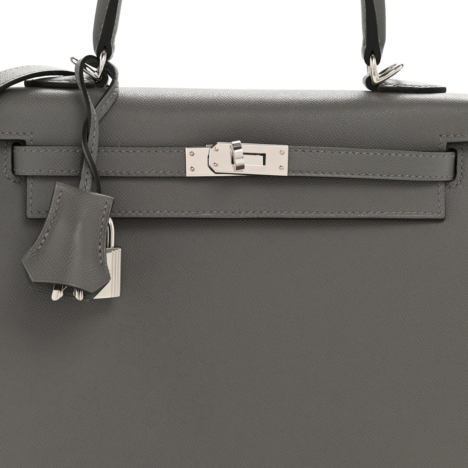 Hermes Madame Calfskin Kelly Sellier 25 Gris Meyer 8 of 11