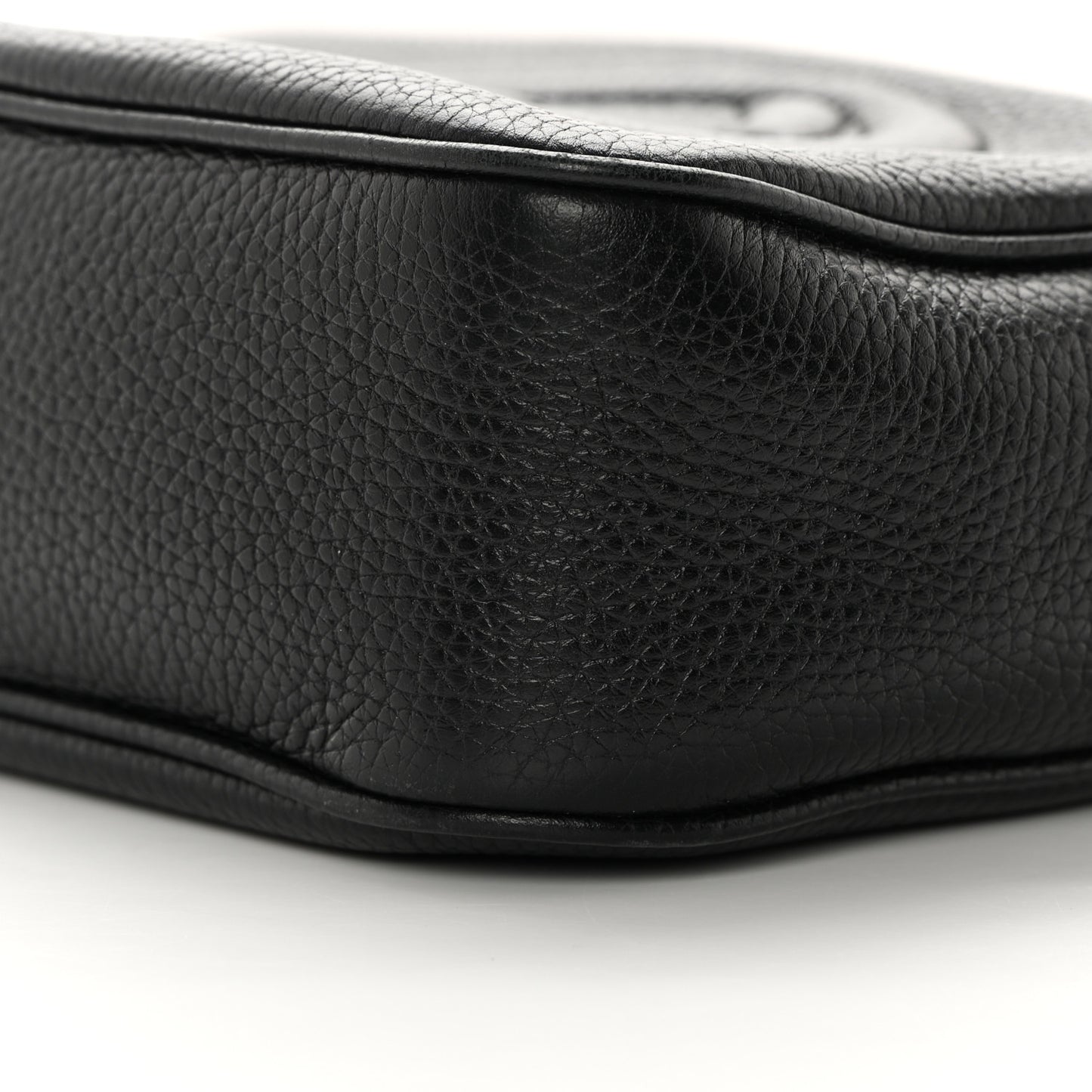 Pebbled Calfskin Small Soho Disco Bag Black