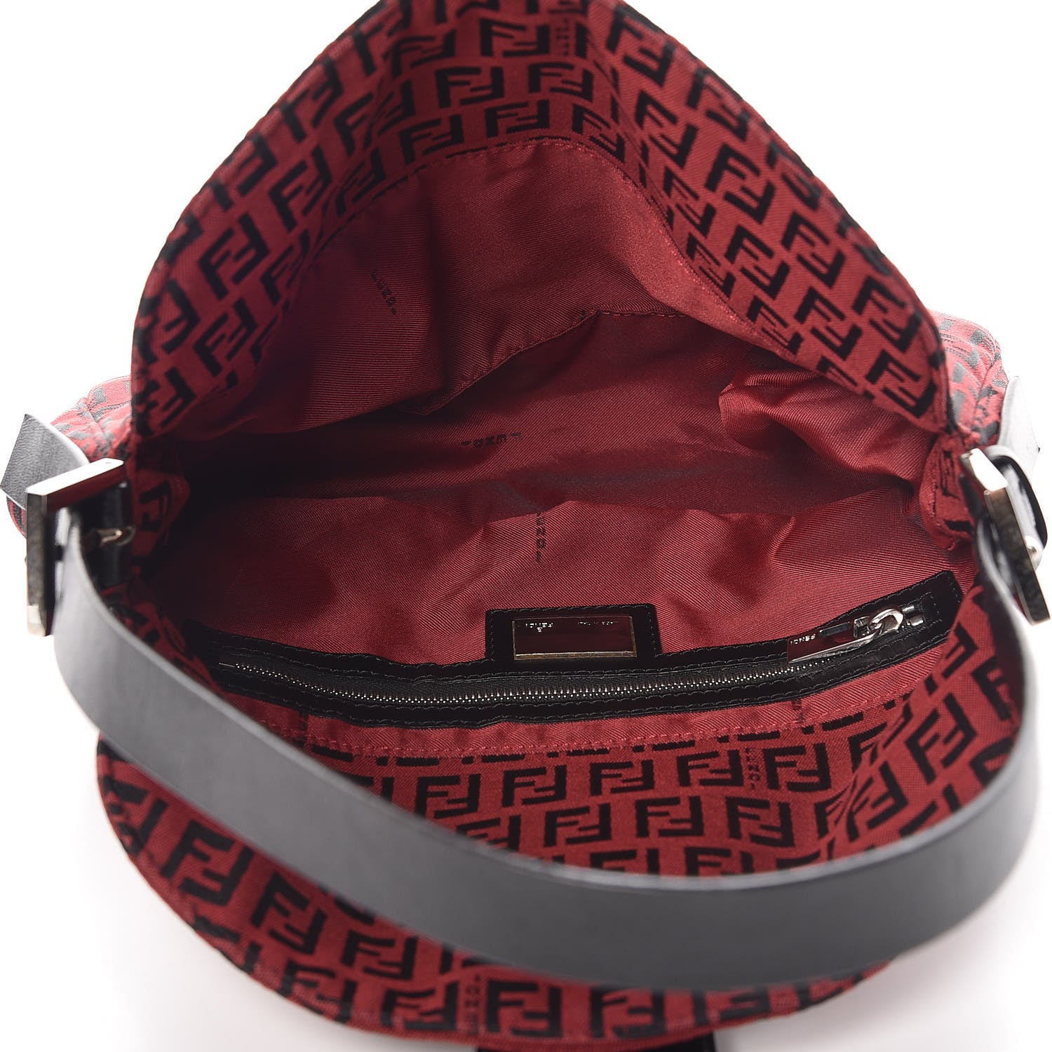 Fendi Zucchino Baguette Red Black 5 of 10