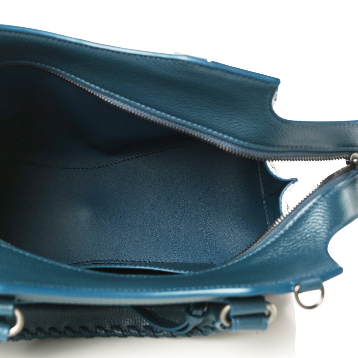 Grained Calfskin Neo Classic Silver Hardware S City Petrol Blue
