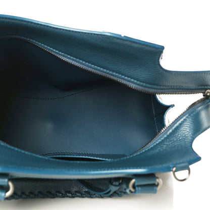Balenciaga Grained Calfskin Neo Classic Silver Hardware S City Petrol Blue 5 of 8