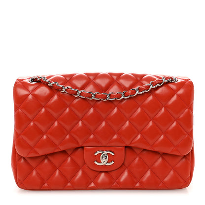 Chanel Lambskin Quilted Jumbo Double Flap Red 1 of 10