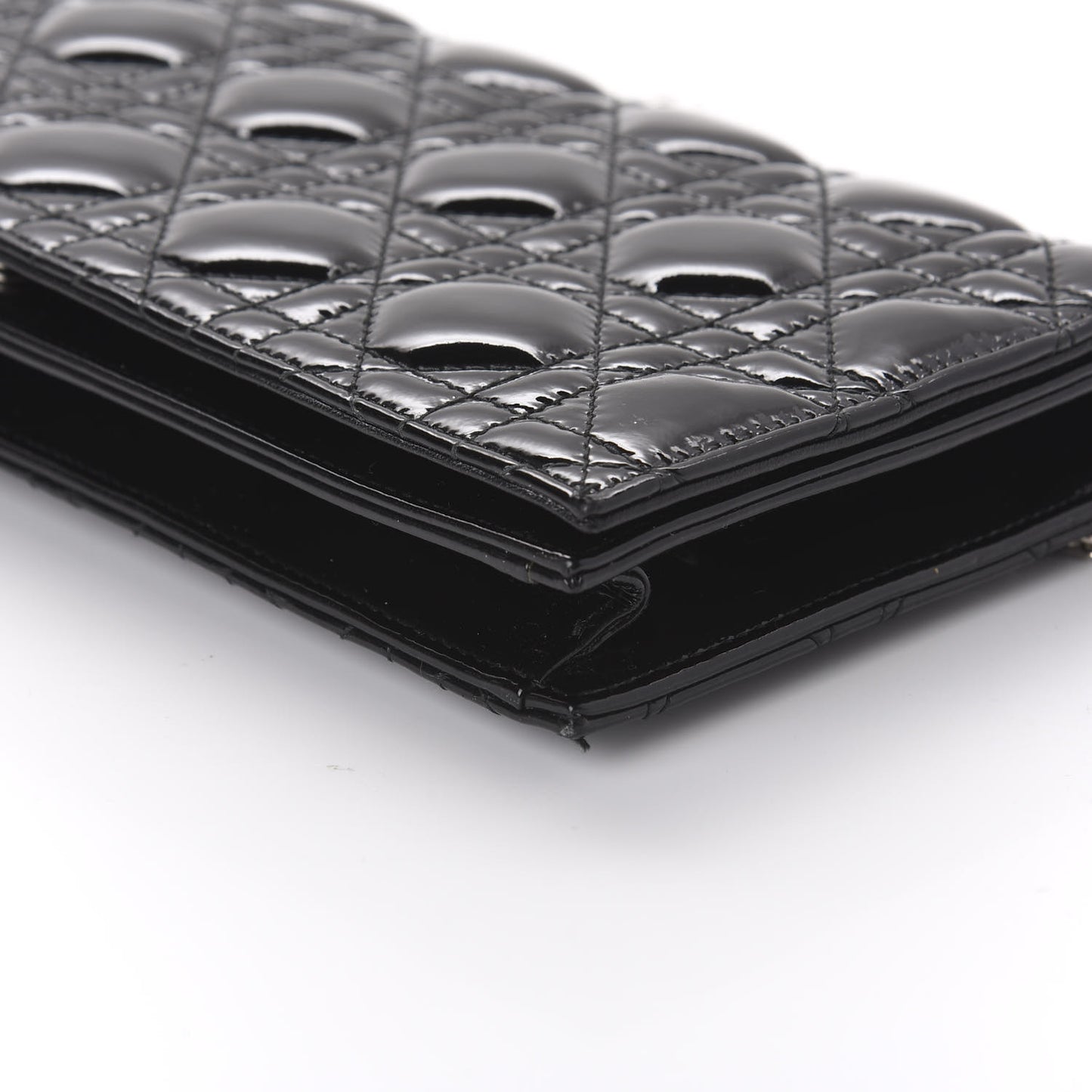 Patent Cannage Lady Dior Convertible Clutch Black