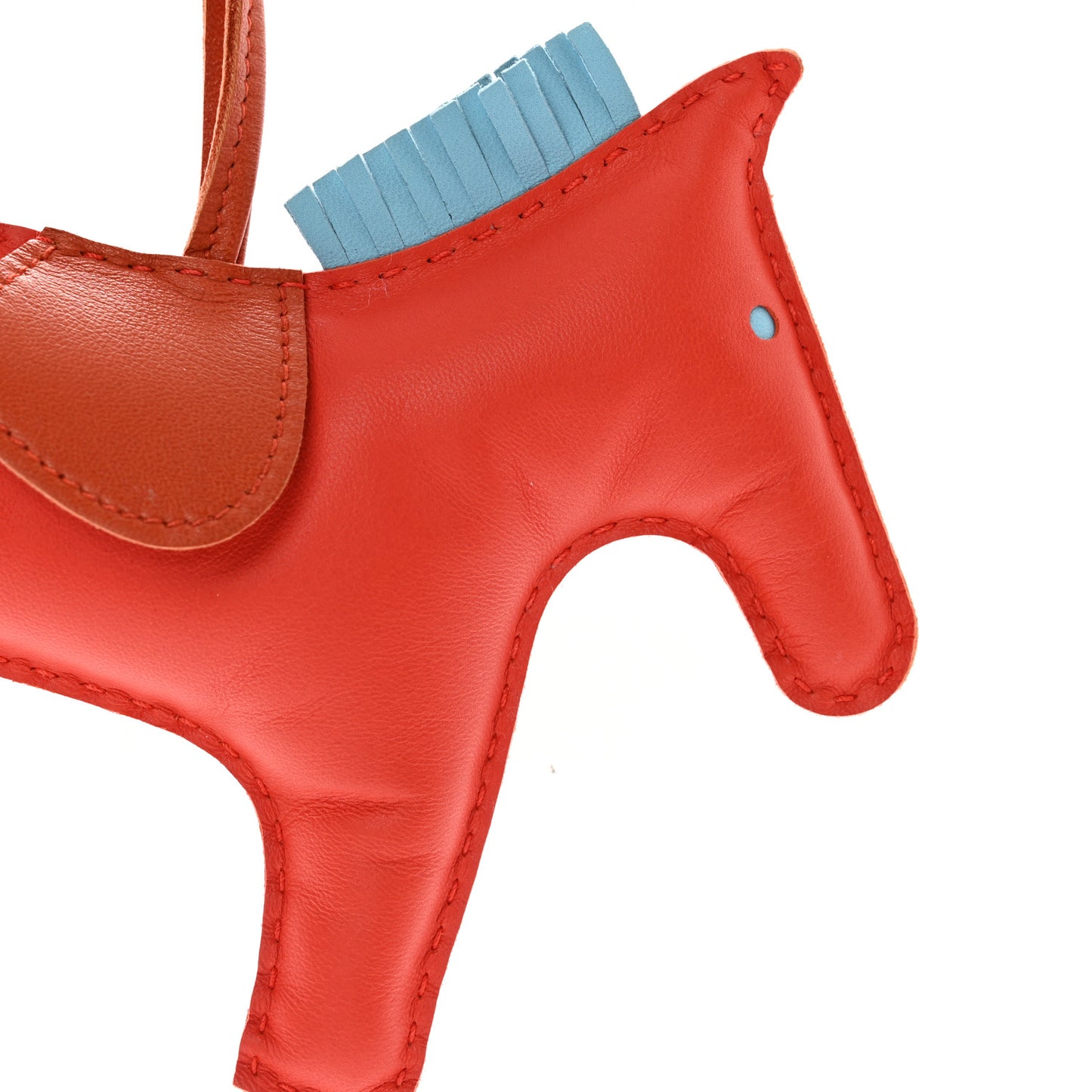 Milo Lambskin Grigri Rodeo Horse Bag Charm GM Capucine Celeste Cornaline