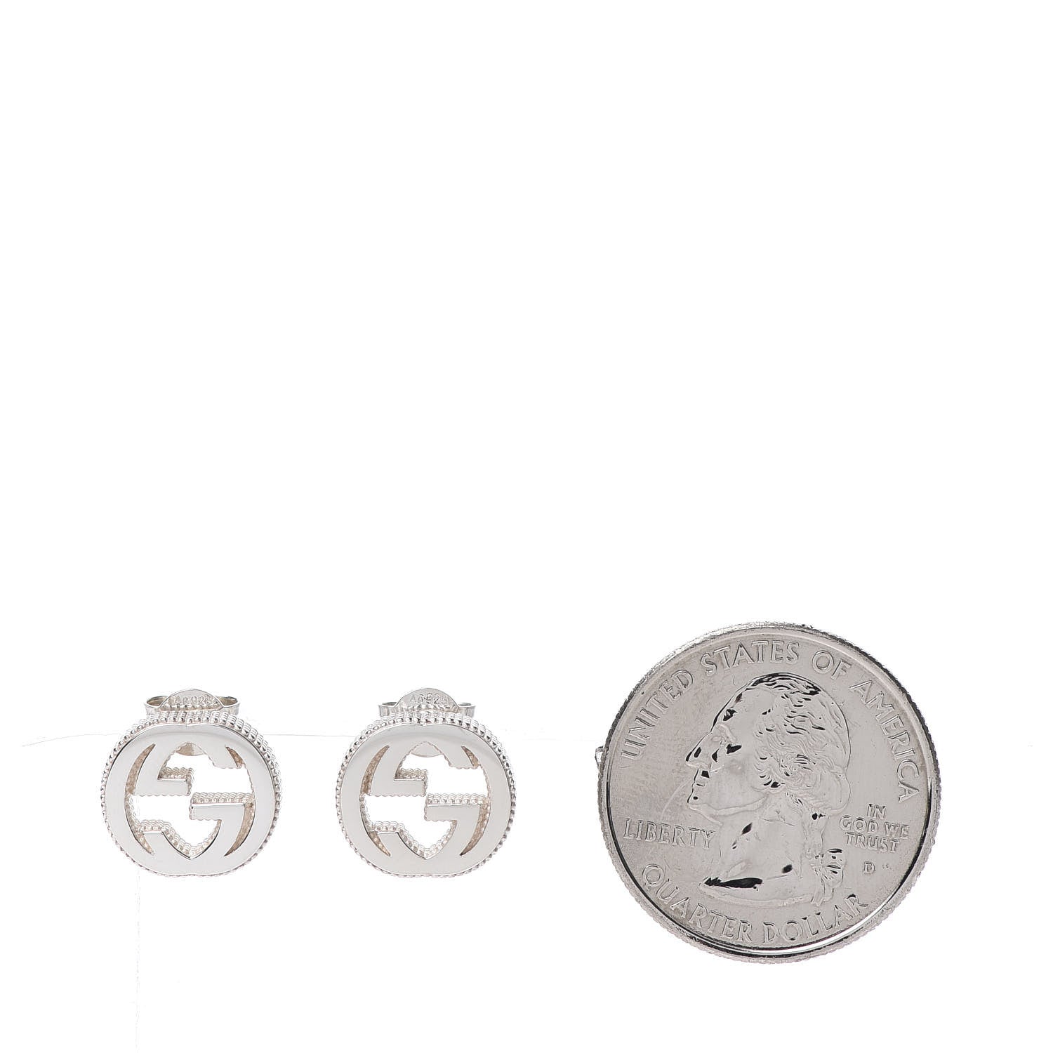 Gucci Sterling Silver Interlocking G Stud Earrings 2 of 4