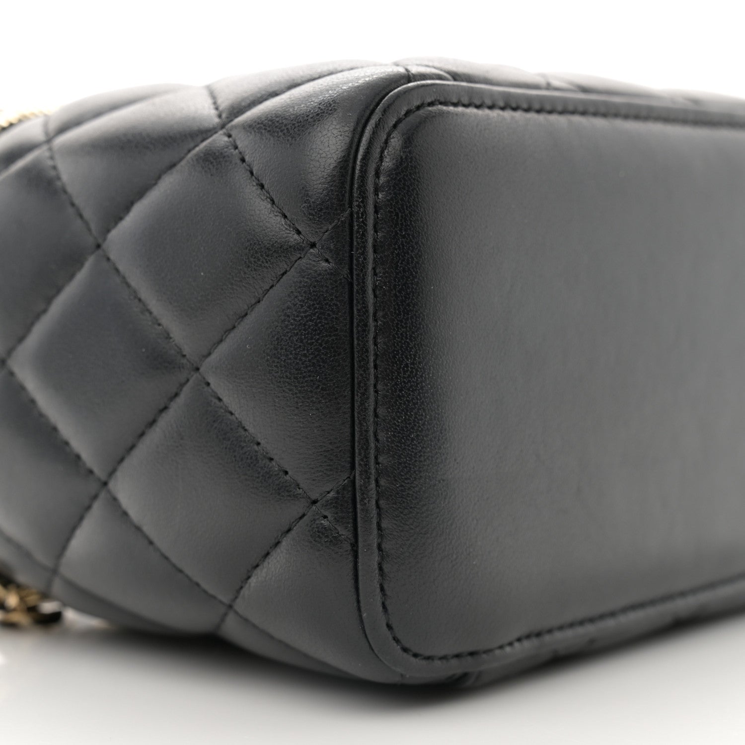 Chanel Lambskin Quilted Small Vanity Case With Chain Black 9 of 11