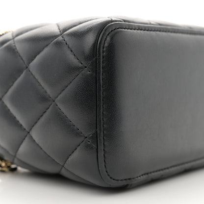 Chanel Lambskin Quilted Small Vanity Case With Chain Black 9 of 11