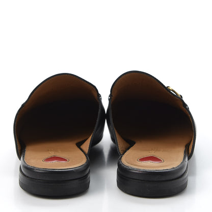 Gucci Calfskin Flower Embroidered Womens Princetown Slippers 38 Black 6 of 13