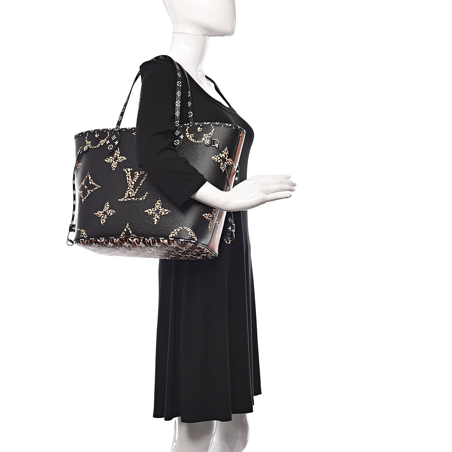 Monogram Giant Jungle Neverfull MM Black