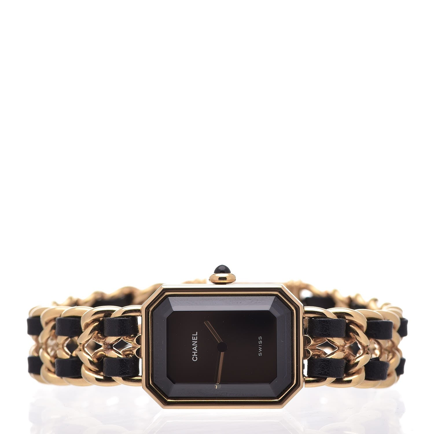 Chanel Stainless Steel Lambskin 20mm Chain Premiere Quartz Watch Gold L 3 of 8