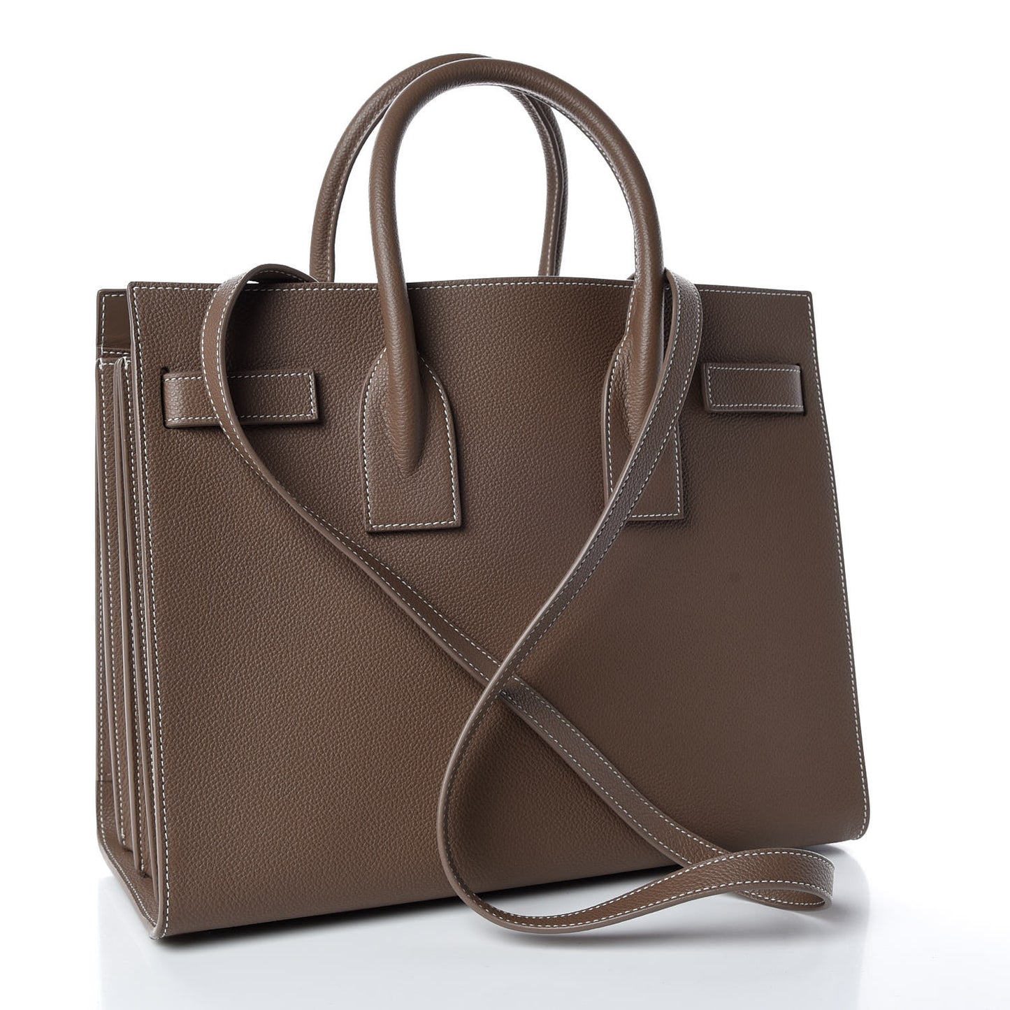 Grained Calfskin Small Sac De Jour Taupe