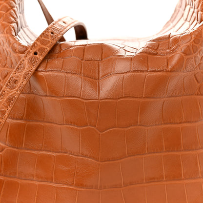 Balenciaga Extra Supple Calfskin Crocodile Embossed Small Tool 2.0 North-South Tote Camel 9 of 15