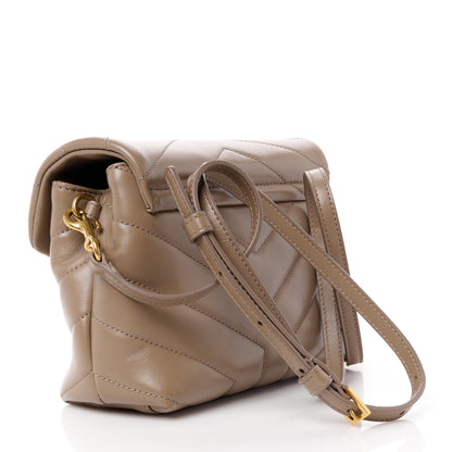 Saint Laurent Calfskin Y Quilted Monogram Toy Loulou Crossbody Bag Taupe 3 of 11