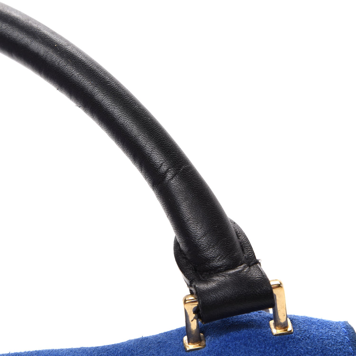 Celine Smooth Calfskin Suede Medium Tri-Color Trapeze Royal Blue 20 of 21