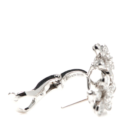 Van Cleef & Arpels 18K White Gold Diamond Socrate 3 Flowers Earrings 5 of 7