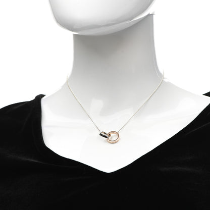 Tiffany Sterling Silver 18K Rose Gold 1837 Interlocking Circles Pendant Necklace 2 of 5