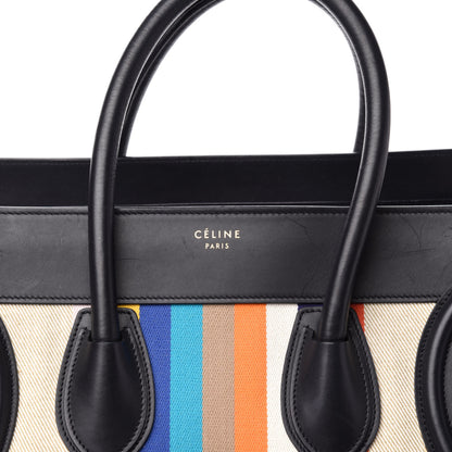Celine Smooth Calfskin Striped Canvas Mini Luggage Multicolor 11 of 11