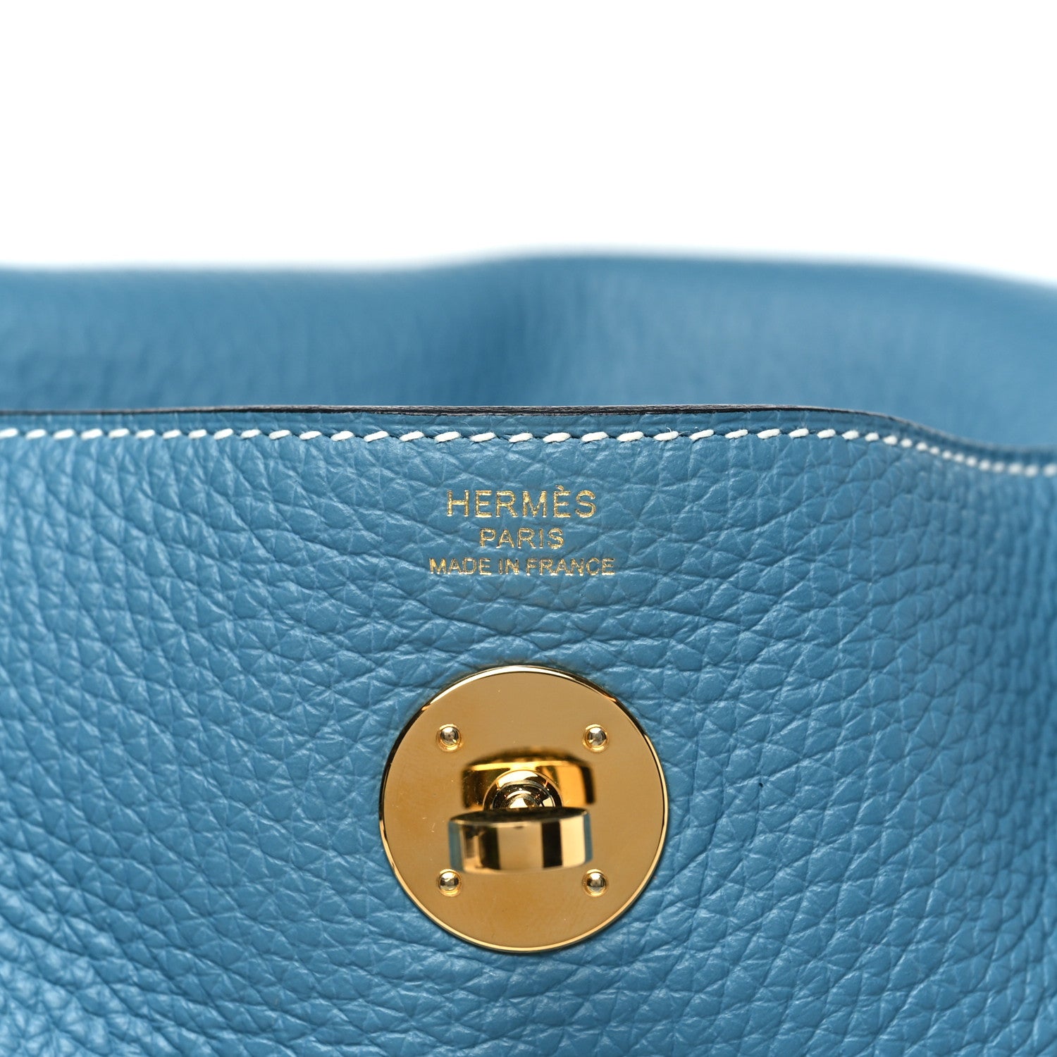 Hermes Taurillon Clemence Lindy 30 New Blue Jean 6 of 10