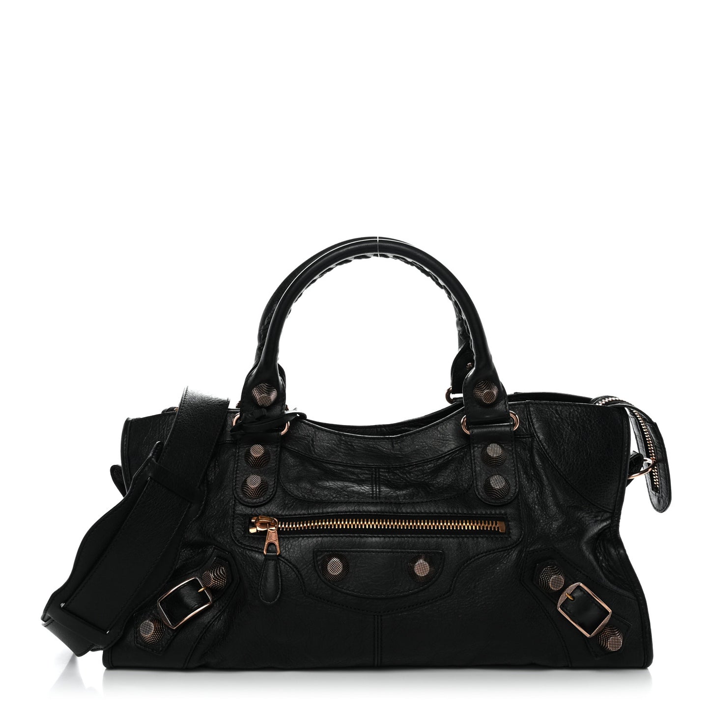Agneau Giant 21 Rose Gold Hardware Part Time Black