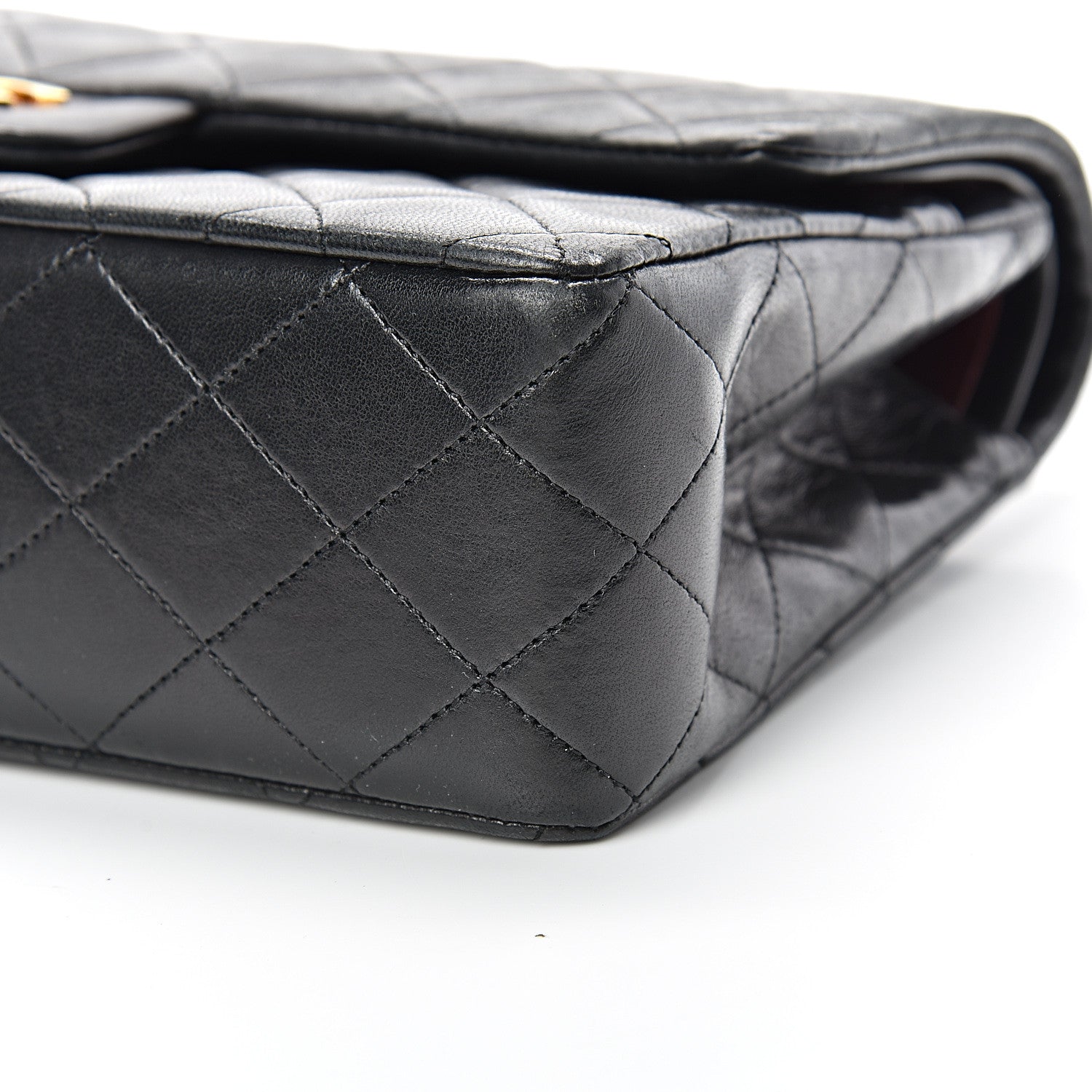 Chanel Lambskin Quilted Medium Double Flap Black 10 of 17