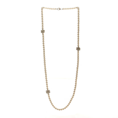 Chanel Pearl CC Camellia Long Necklace Gold 3 of 5