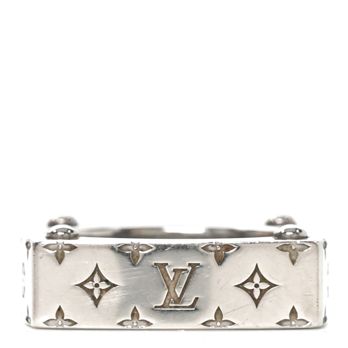 Louis Vuitton Stainless Steel Monogram Bold Ring L Silver 3 of 5
