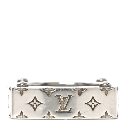 Louis Vuitton Stainless Steel Monogram Bold Ring L Silver 3 of 5
