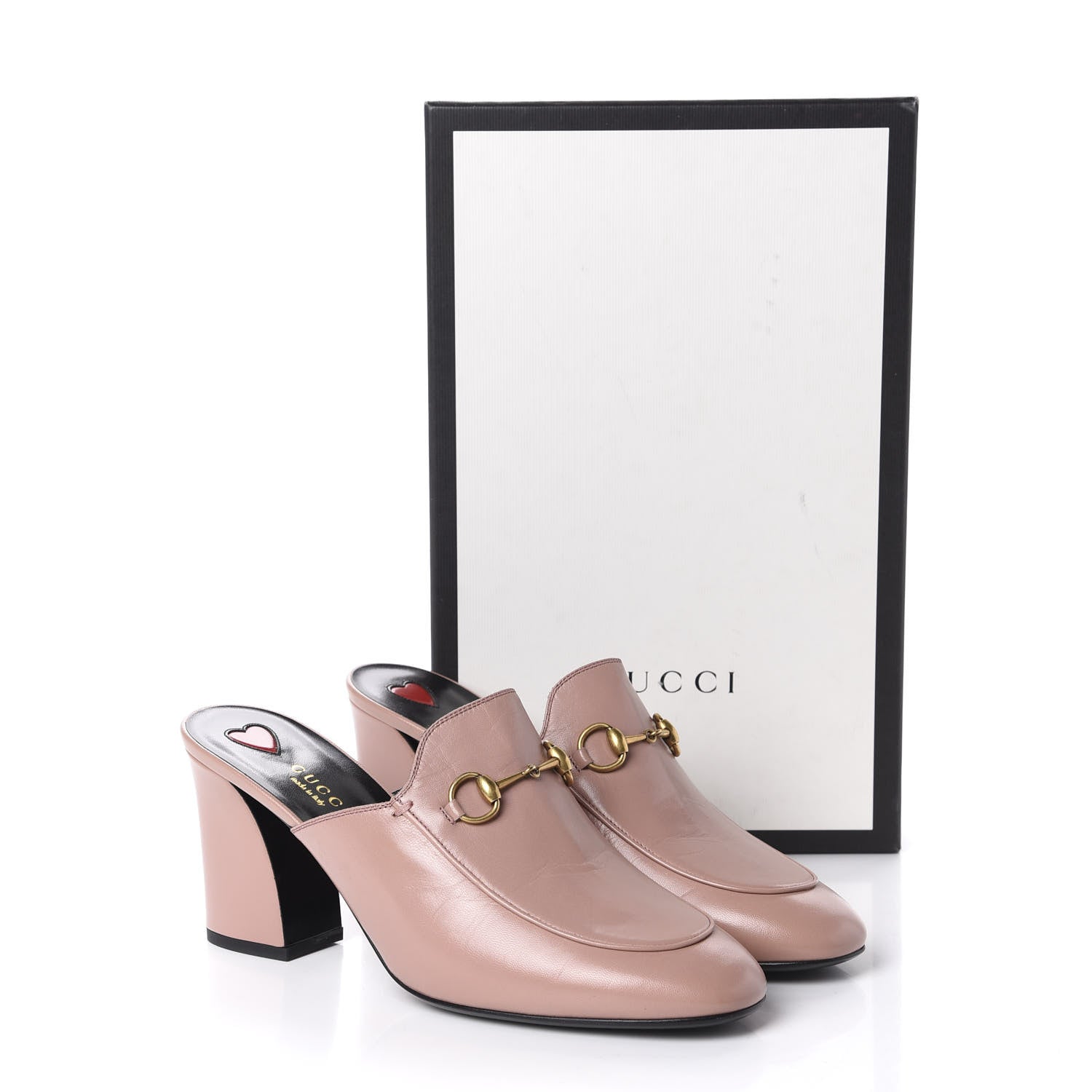 Gucci Malaga Kid Horsebit Princetown Mid Heel Mules 39 Crystal Pink 10 of 10