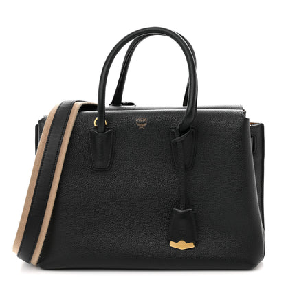 MCM Grained Calfskin Medium Milla Tote Black 1 of 11