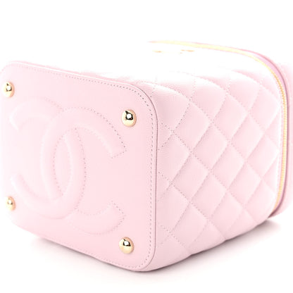 Chanel Caviar Quilted Small Top Handle Vanity Case With Chain Light Pink 10 of 11