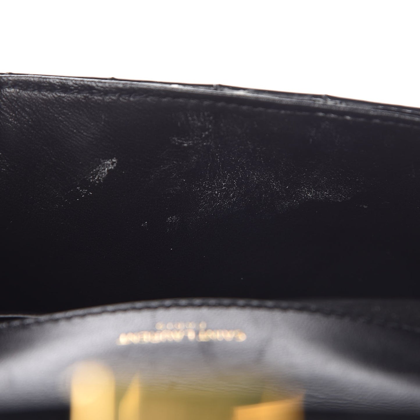 Patent Calfskin Matelasse Monogram Small Vicky Chain Bag Black