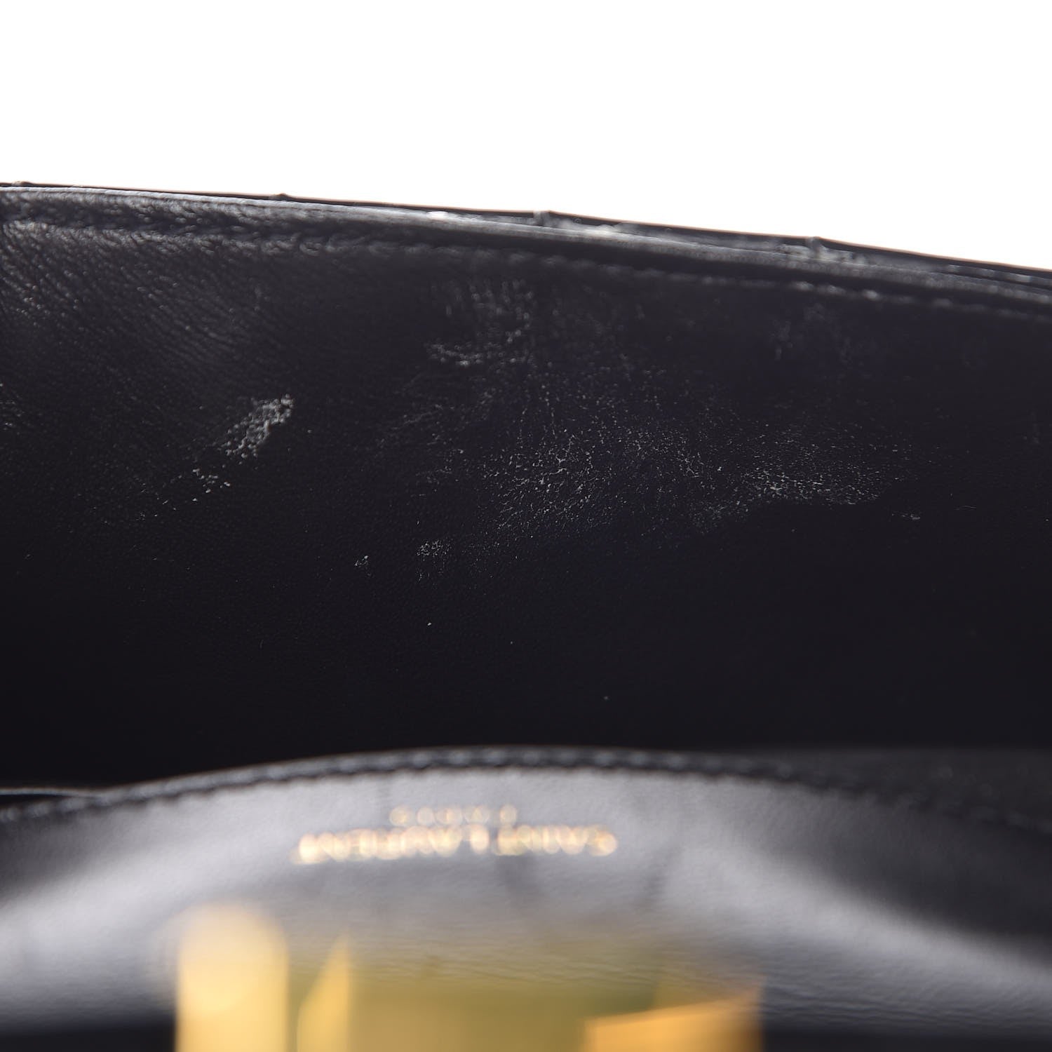 Saint Laurent Patent Calfskin Matelasse Monogram Small Vicky Chain Bag Black 9 of 9