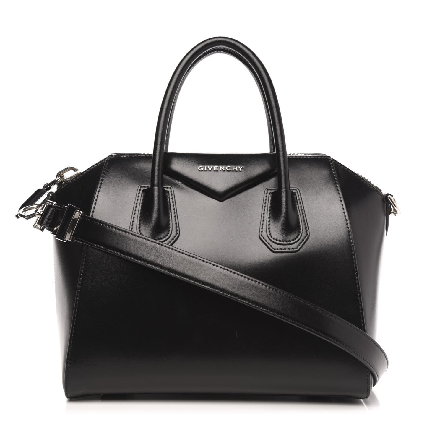 Shiny Lord Calfskin Small Antigona Black