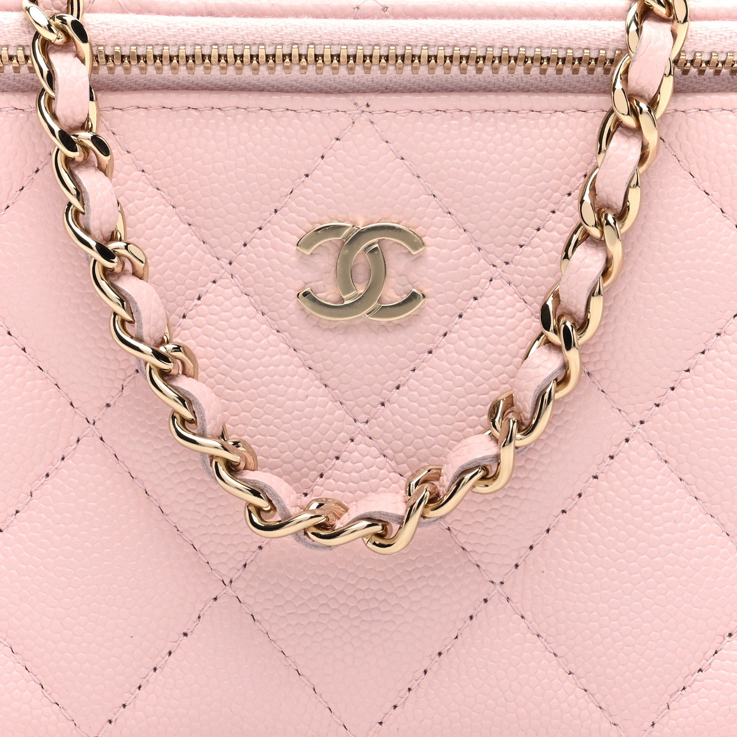 Chanel Caviar Quilted Small Vanity Case With Chain Light Pink 9 of 12