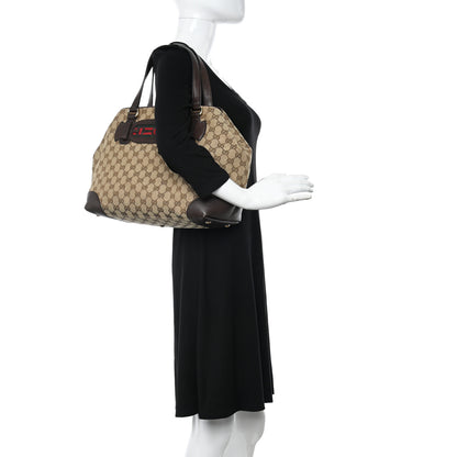 Gucci Monogram Web Medium Dressage Tote Brown 2 of 12