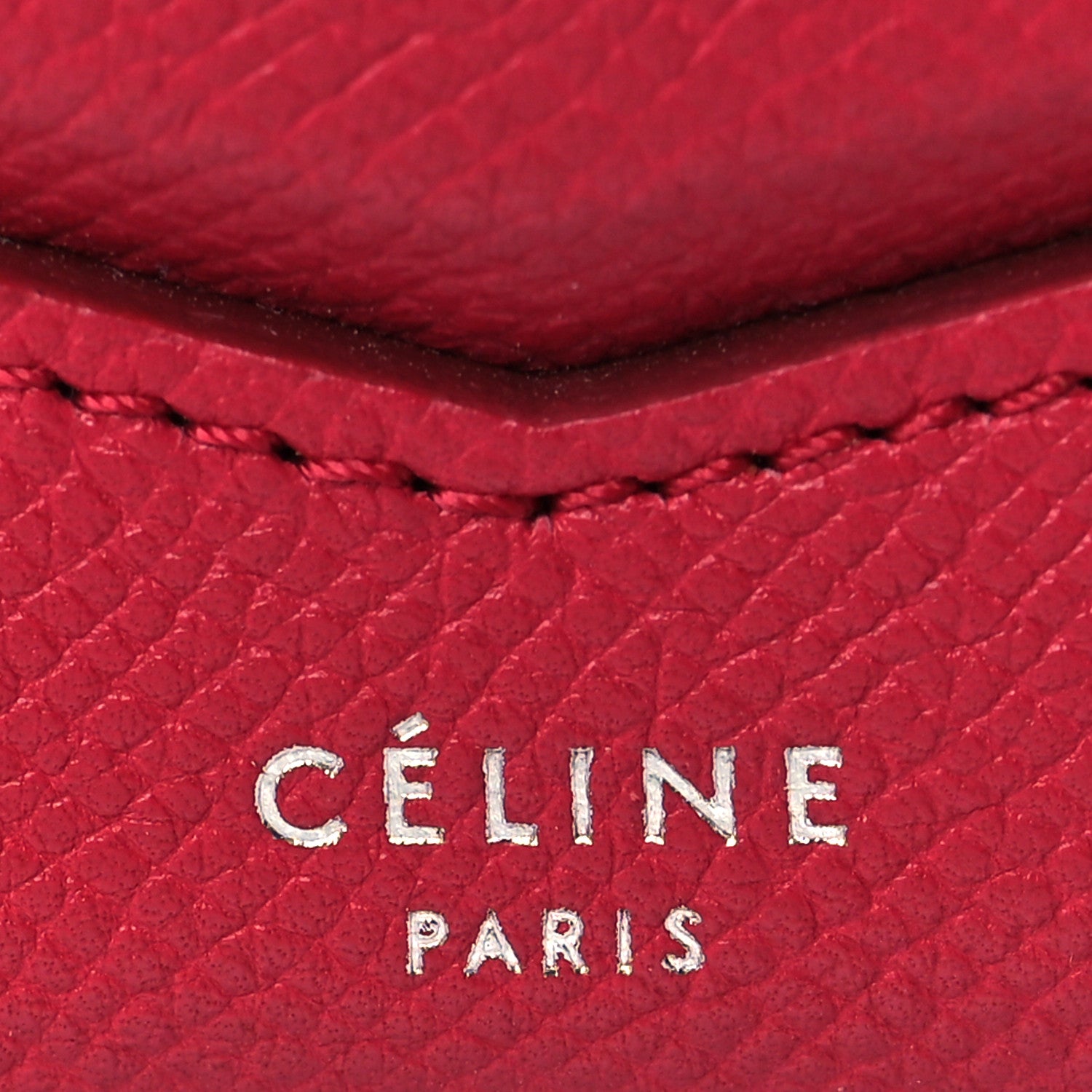 Celine Grained Calfskin Small Trotteur Dark Pink 6 of 10