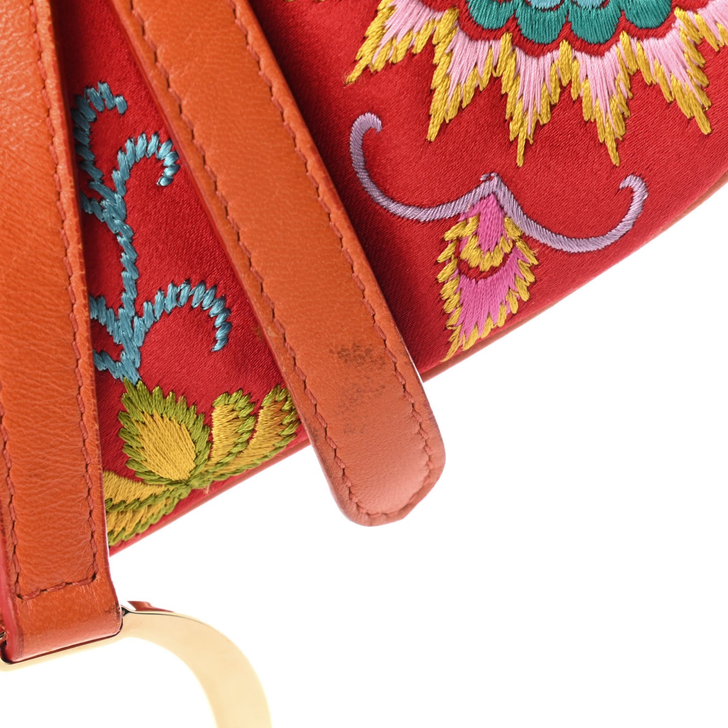 Silk Embroidered Saddle Bag Multicolor