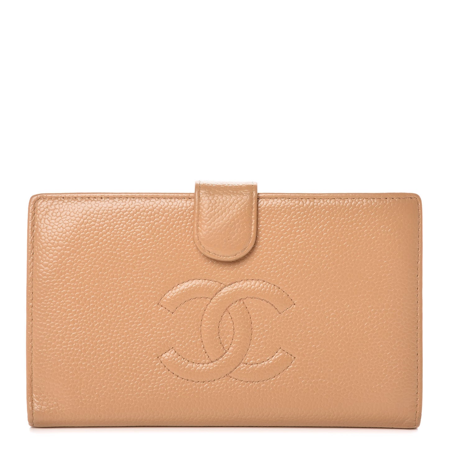 Caviar Timeless CC French Wallet Beige