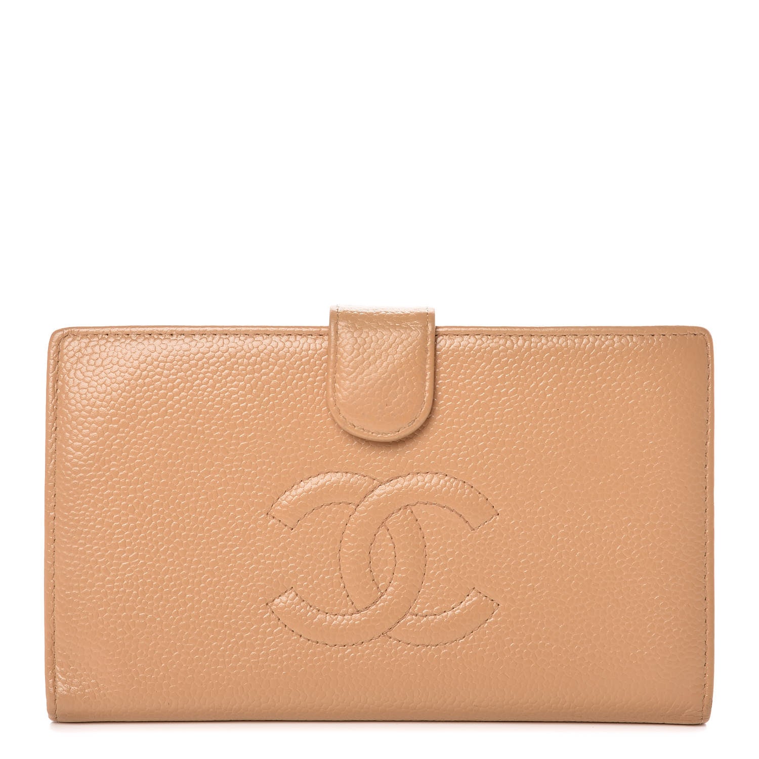 Chanel Caviar Timeless CC French Wallet Beige 1 of 8