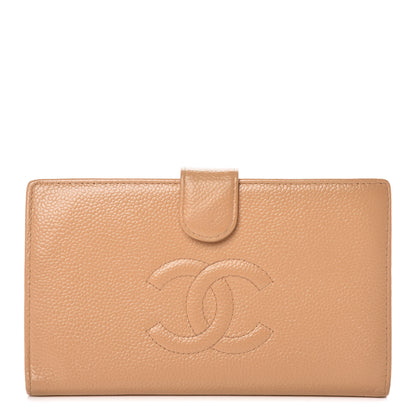 Chanel Caviar Timeless CC French Wallet Beige 1 of 8